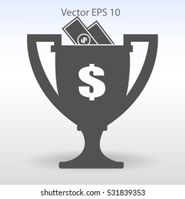 winner of the award and a cash gift vector illustration