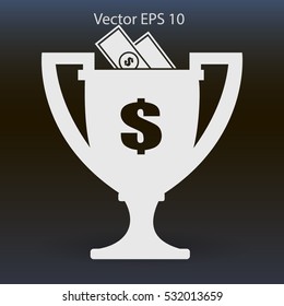 winner of the award and a cash gift vector illustration