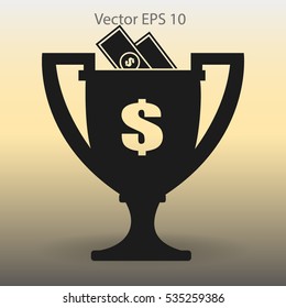 winner of the award and a cash gift vector illustration