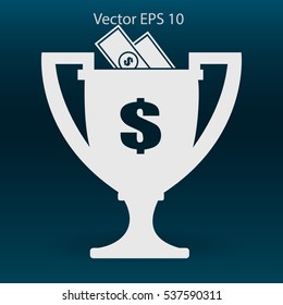 winner of the award and a cash gift vector illustration