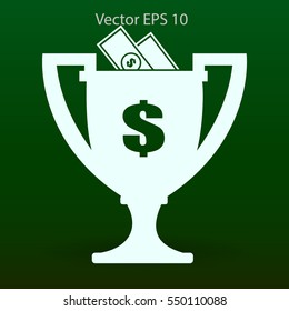 winner of the award and a cash gift vector illustration