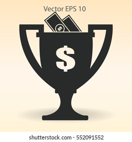 winner of the award and a cash gift vector illustration