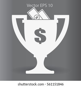 winner of the award and a cash gift vector illustration