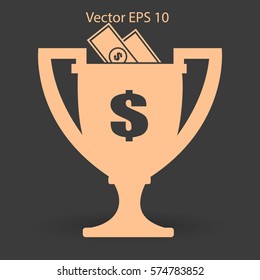 winner of the award and a cash gift vector illustration