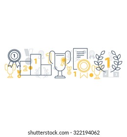 Winner award certificate, horizontal decoration