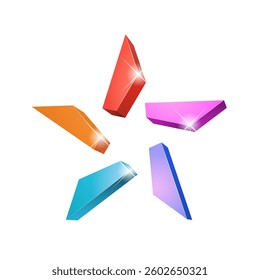 Winner award. colored star 3d symbol. Poster template for event party. Vector illustration