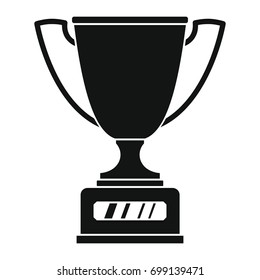 Winner award cup in black simple silhouette style icons vector illustration for design and web isolated on white background. Gold award vector object for labels and logo