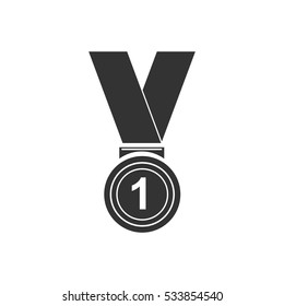 Winner award icon flat. Illustration isolated on white background. Vector grey sign symbol