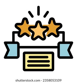 Winner award icon outline vector. Sport reward. Success win color flat