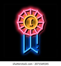 Winner Award neon light sign vector. Glowing bright icon Winner Award sign. transparent symbol illustration