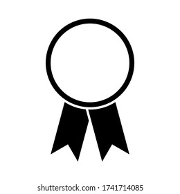 Winner Award Prize Badge with Ribbon Icon. Vector Image.