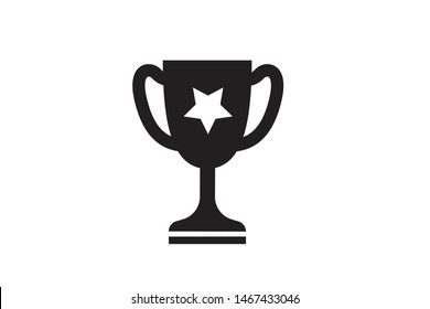 Winner award or trophy black icon vector 