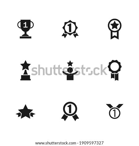 Winner, award, trophy cup, rating user, medal vector icon set