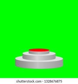 Winner background with confetti on round pedestal isolated on transparent.