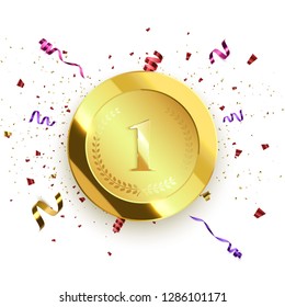 Winner background. First place of competition. Vector illustration