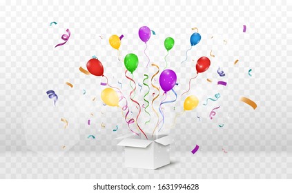Winner background with light effects, confetti and a festive cap. Winning illustration for congratulations.