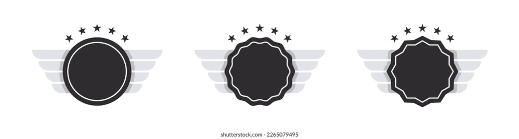 Winner badge. Award badge set. Award icons. Medal icons. Vector illustration