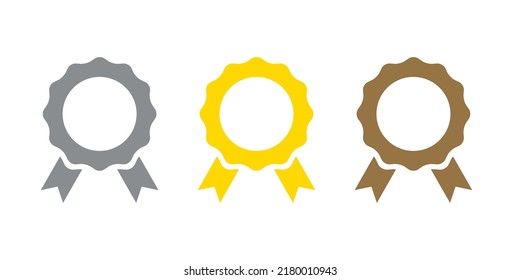 Winner badge icon vector in three colors style