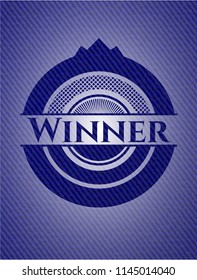 Winner badge with jean texture