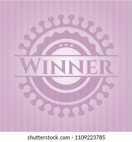 Winner badge with pink background