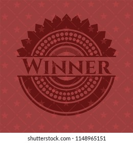 Winner badge with red background