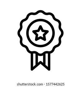 winner badge vector thin line icon 