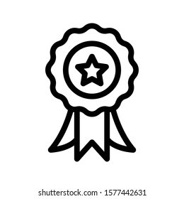 winner badge vector thin line icon 