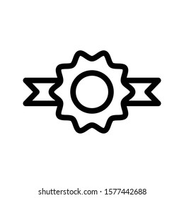 winner badge vector thin line icon 