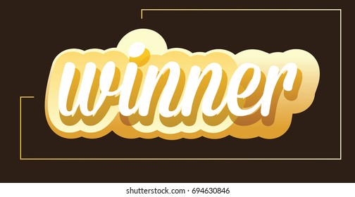 Winner banner with gold glitter. Vector illustration. Elements are layered separately in vector file.