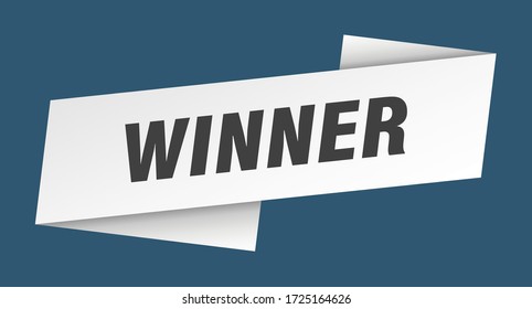 Winner Banner Template. Winner Ribbon Label Sign