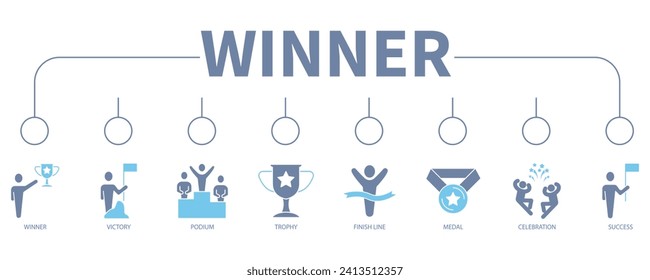 Winner banner web icon vector illustration concept