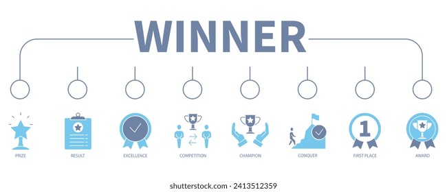 Winner banner web icon vector illustration concept