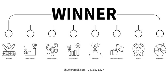 Winner banner web icon vector illustration concept
