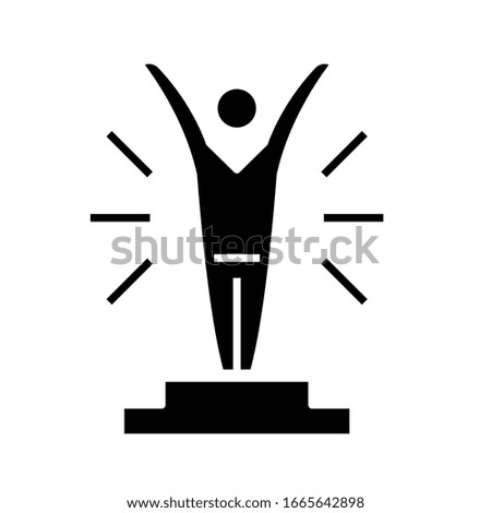 Winner black icon, concept illustration, vector flat symbol, glyph sign.