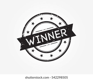 winner. black stamp sign