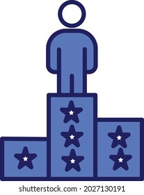 Winner Blue Filled Vector Icon Design