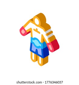 Winner Boxer Icon Vector. Isometric Winner Boxer sign. color isolated symbol illustration