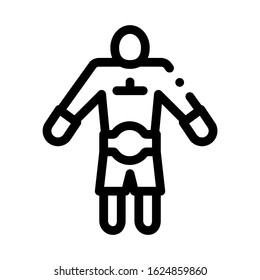 Winner Boxer Icon Vector. Outline Winner Boxer Sign. Isolated Contour Symbol Illustration