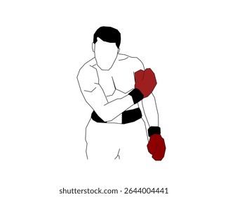 The winner boxer line art illustration 