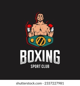 Winner in Boxing logo design premium