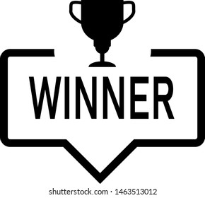 Winner bubble speak icon trendy flat design