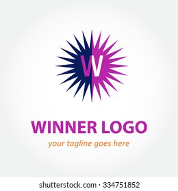 winner burst light logo element design vector shape icon symbol abstract airline elegant business company identity
