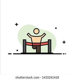 Winner, Business, Finish, Leader, Leadership, Man, Race  Business Flat Line Filled Icon Vector Banner Template