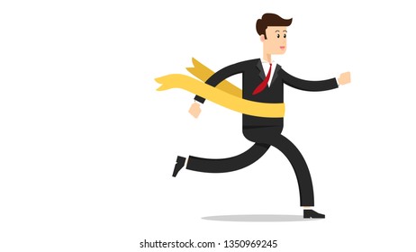 Winner or business man run.