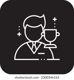 Winner Business people icon with black filled line style. success, achievement, award, champion, win, reward, star. Vector illustration