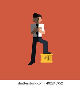 Winner and businessman design, vector illustration