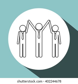 Winner and businessman design, vector illustration