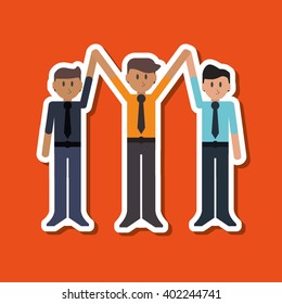 Winner and businessman design, vector illustration