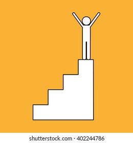 Winner and businessman design, vector illustration