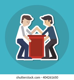 Winner and businessman design, vector illustration